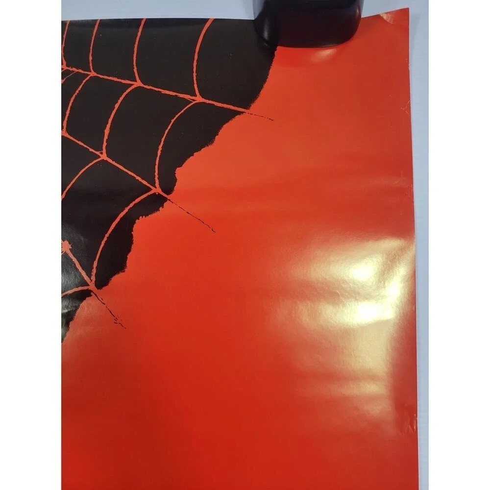Vintage Miller Lite Beer Halloween Spider‎ Web Red Poster NEVER DISPLAYED